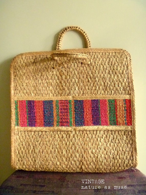 Vintage Tote Bag Large Mexican Straw by natureasmuse on Etsy