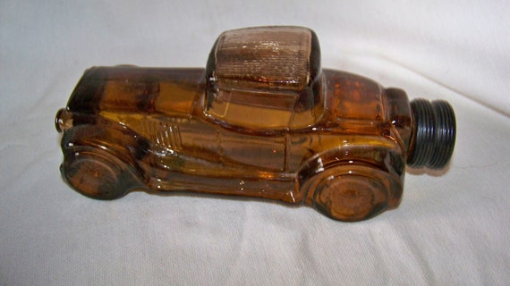 Vintage Avon Glass Antique Car Shaped Bottle Full of After