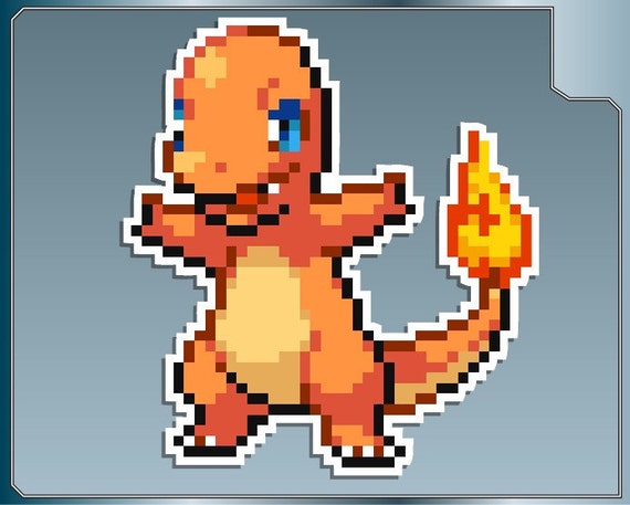 Charmander Sprite Vinyl Decal From Pokemon Black And White