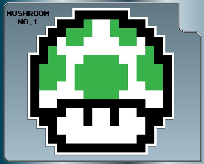 1-UP Mushroom vinyl decal from Super Mario Bros. 8-bit