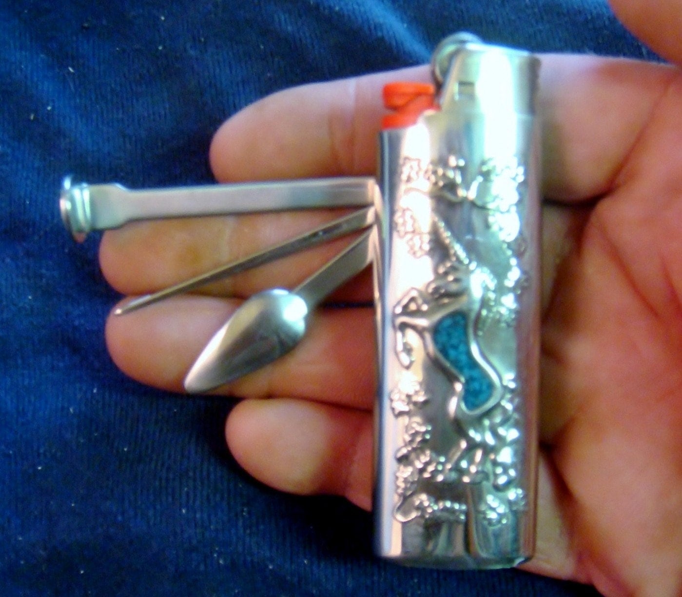 Bic Lighter / Pipe Tool Set Prancing Unicorn