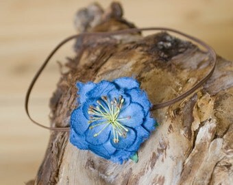 Baby Headband, Blue Paper Flower Headband, Children Headband, Super Cute As Photo Prop