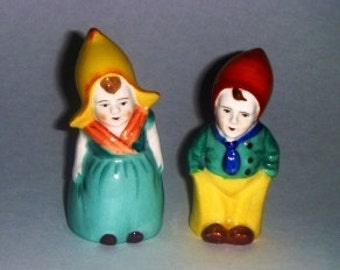 Vintage Internationally Inspired Dutch Boy and Girl Salt and Pepper Shakers