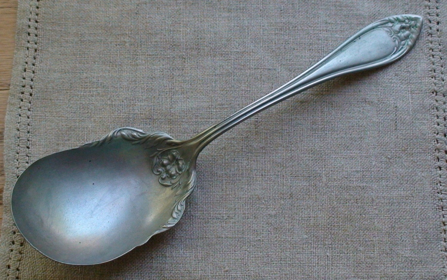 Vintage Wm. A. Rogers Silver Nickel Serving Spoon