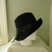 1950s cloche / 50s black wool cloche / Ritz Henry Pollak New York cloche