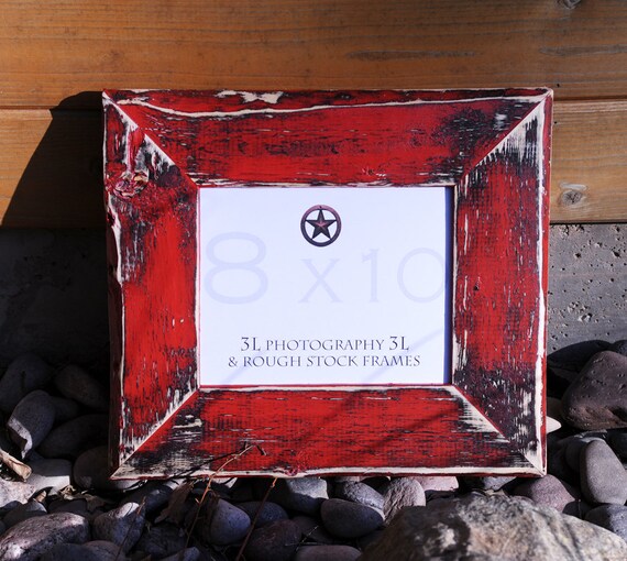 8x10 Red Photo Picture Frame Handmade Western by 3LPhotography