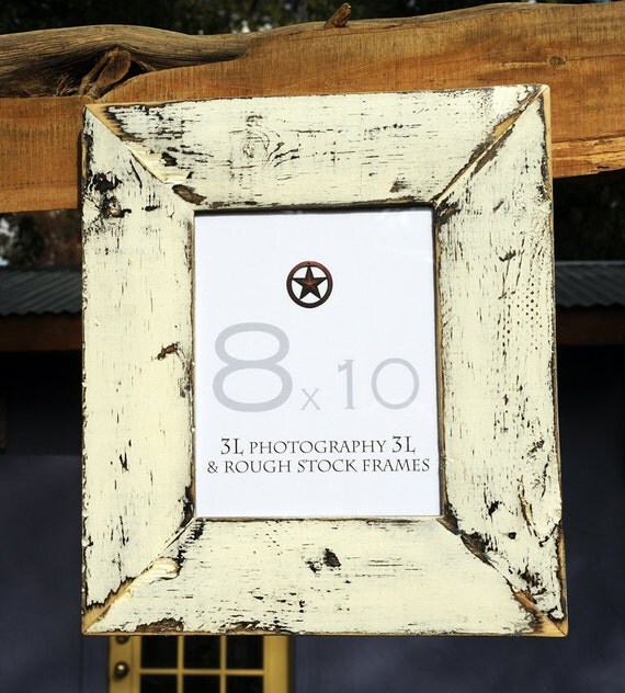 White Rustic Distressed 8x10 Photo Frame Wood by 3LPhotography