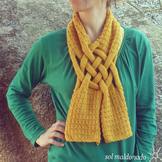 Scarf Knit PDF Pattern Weave ebook how to easy Knit by bySol