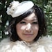 Cocktail hat winter flower white kimono silk pillbox hat