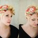 Cocktail hat Coral garden Kimono print pillbox hat