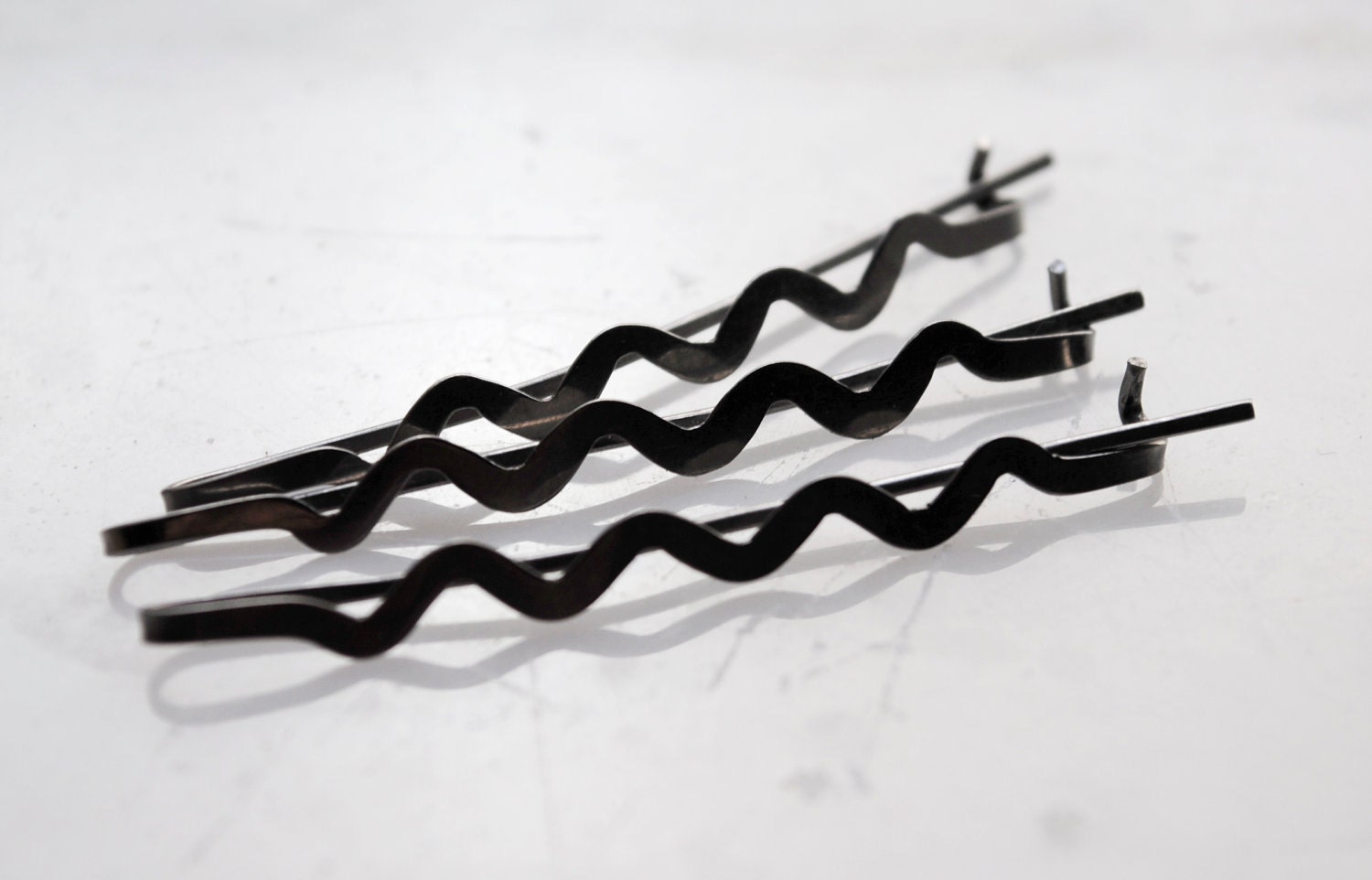 Silver Barrettes Lightning Bolt Set of Hair Pins/Clip