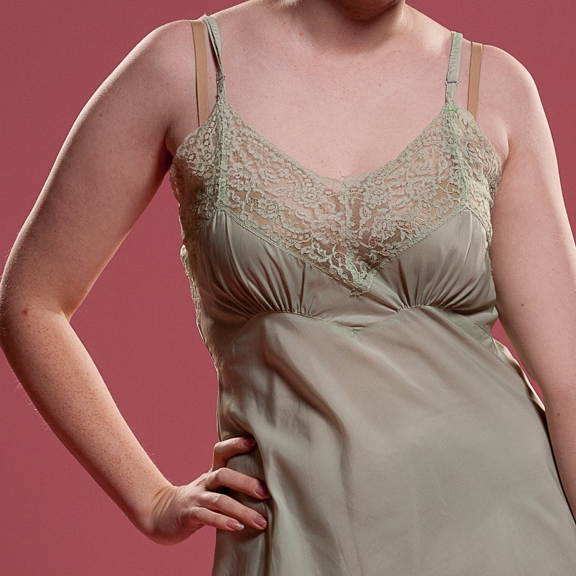 sage green slip