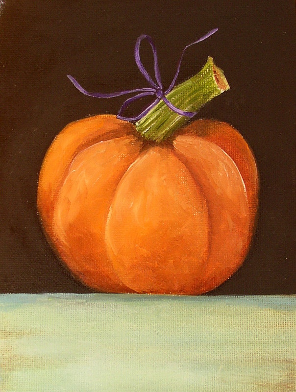 Original Pumpkin Oil Painting by ActThreeStudio on Etsy