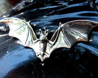 Flying Bat Necklace or Pendant in Sterling Silver Halloween Jewelry Bat Jewelry