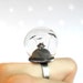 Miniature ring-Scary little gray house and bats - fantasy adjustable ring