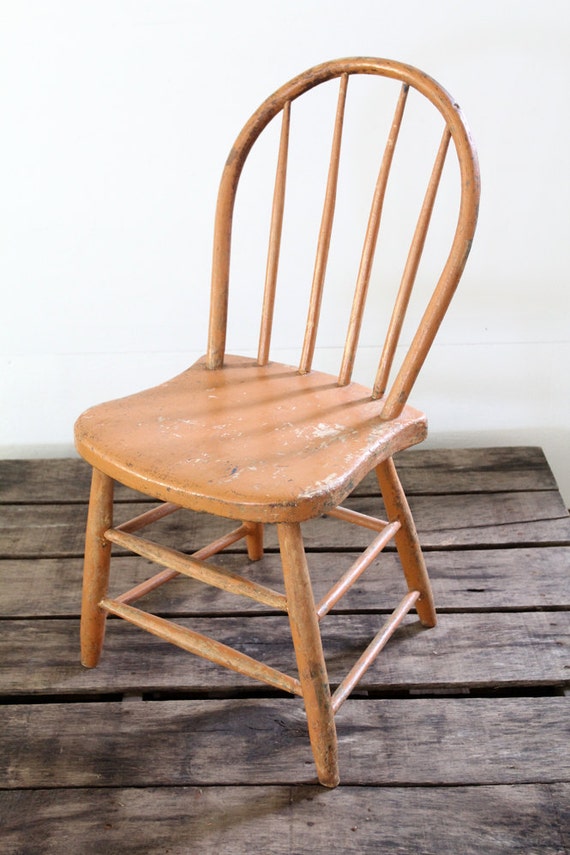 Antique Spindle Chair // Painted Wood Chair