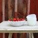 Vintage Milk Glass Berry Bowl Set // Anchor Hocking Milk Glass Bubble Pattern
