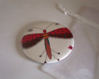 Pocket Mirror Dragon Fly 2 1/4 inch