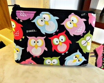 Owls Small zipper coin/accessory pouch-Last one