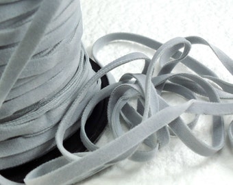 6yds Faux Suede leather Micro Fiber Gray Jewelry Cord Light Grey Lace 4mm 5mm x .5mm Flat for DIY Projects