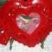 Vintage tole valentine red heart shaped picture frame