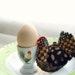 COFFEE HEN, Textile Original Ornament, Kitchen Decoration, Quilted Folk Art Brown