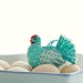 LITTLE TEXTILE HEN, Folk Ornament, Handmade in Poland, Teal Quilted Decor