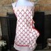 Red and White Damask Apron with matching Oven Mitt