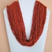 Vintage Multi Strand Coral Seed Bead Necklace