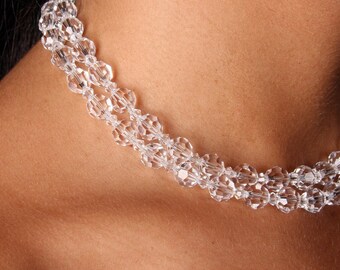 Swarovski Crystal Double Strand Bridal Choker Necklace, The Nora