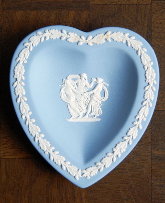 Wedgwood Blue Jasperware Heart Dish