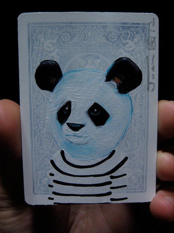 panda playing cards