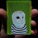 Barn Owl Portrait N29. ACEO's card 2.5"x3.5" original acrylic painting. 2011