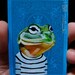 African Bullfrog Portrait N2 on a playing cards. Original acrylic painting. 2012