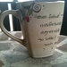 Taupe, Large Pride and Prejudice "The greatest misfortune of all" Jane Austen Literary Quote Mug with Roses