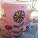 Frances Hodgson Burnett "Hang in there" Literary Quote Mug - Pale Pink with flowers