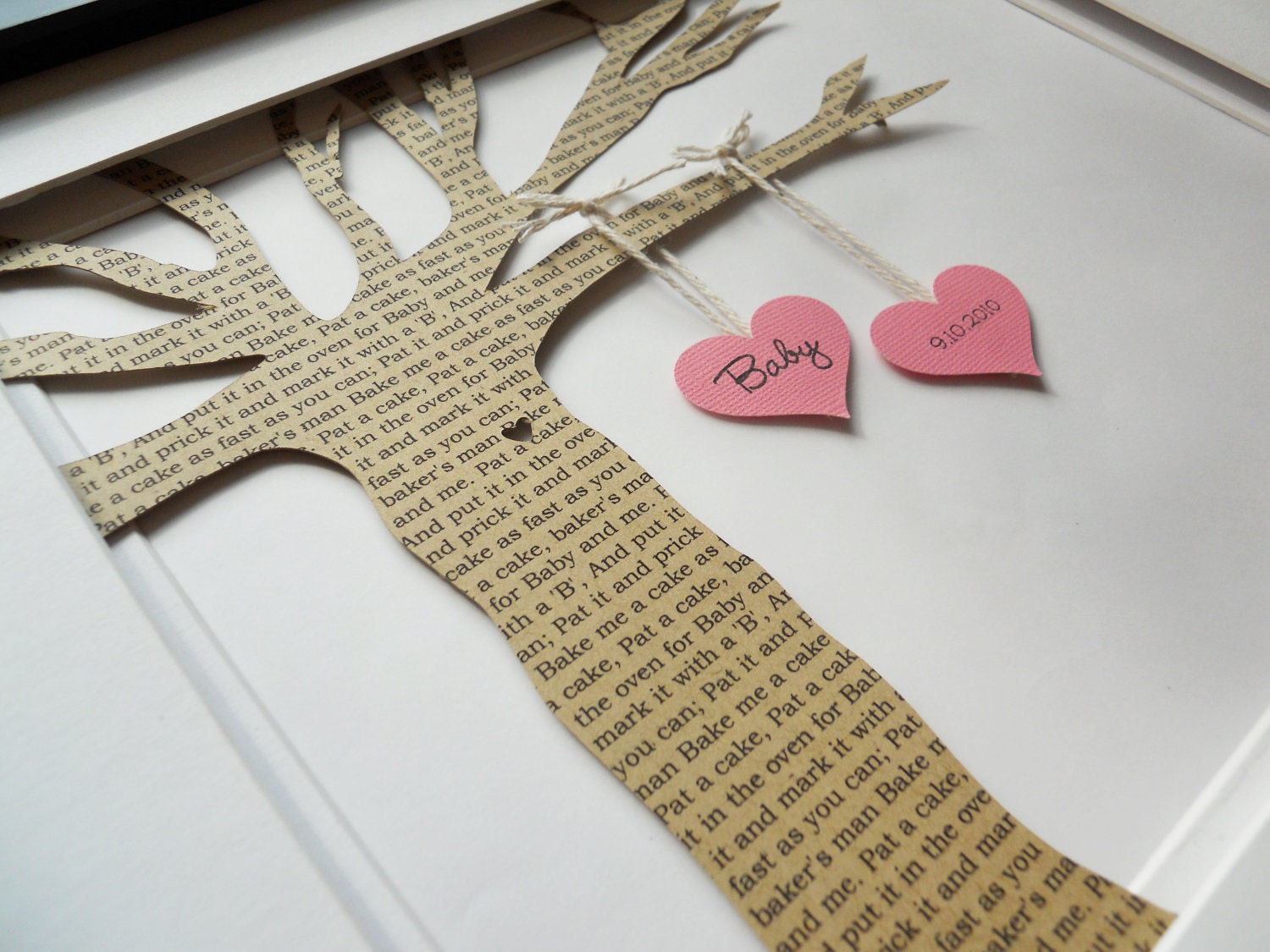 Baby Nursery Art Personalized Paper Tree Baby Shower Gift