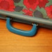 Mod Hippie Purple and Blue Flower Power Suitcase with key