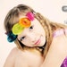 ARCO IRIS PeACOCK Feather Fascinator - Hand Dyed and Cut Peacock Feather Eyes Create a Rainbow - All Sizes - M2M Bloomers
