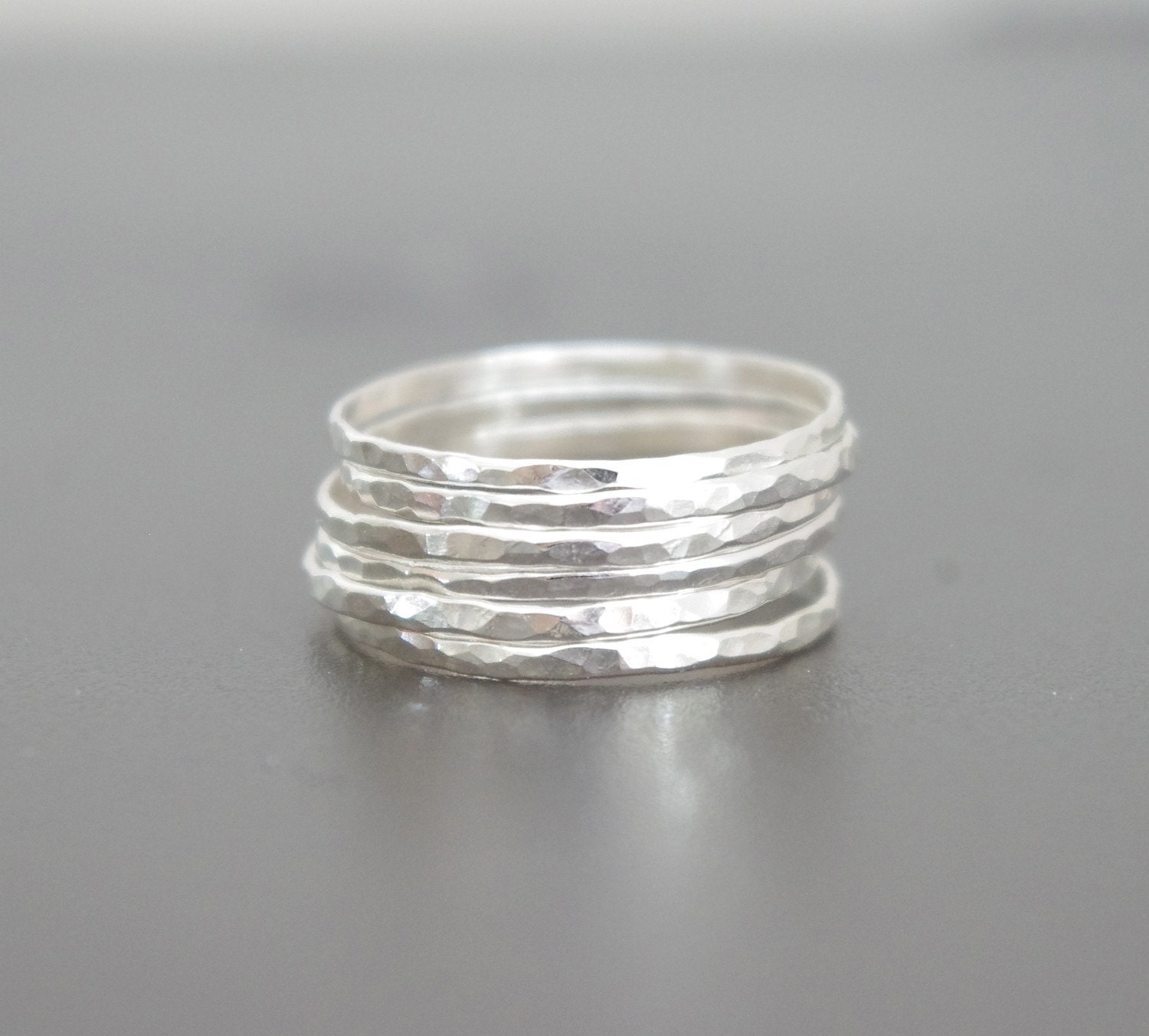 Sterling Silver Stacking Ring Set of 6 by UmiDesign on Etsy