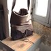 RESERVED pour Andrea Hobo Tote FINAL ONE in Grey Brown Leather and LinenGrey Handweave - Made to Order