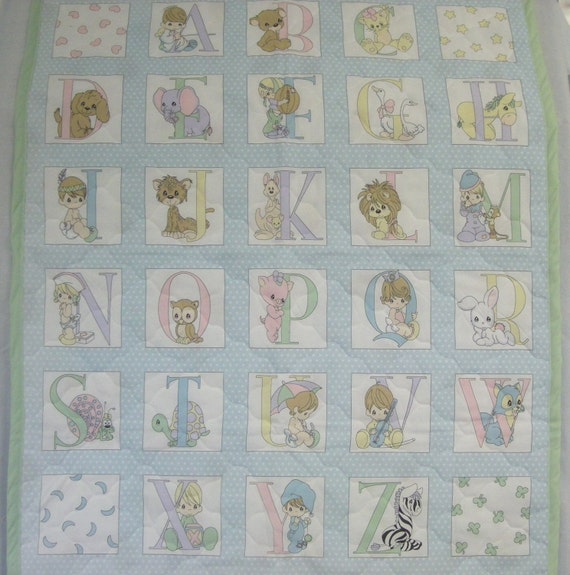 Precious Moments ABC crib blanket