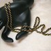 VtG Trifari GOLD & BLACK Necklace 24 inch Modern