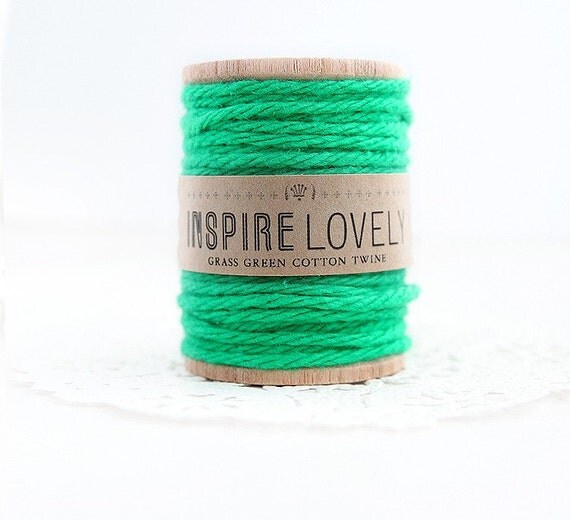 Items similar to 85 yards Grass Green Cotton Twine on Etsy