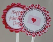 INSTANT DOWNLOAD Wild Valentine Cupcake Toppers Wrappers and Water Bottle Wraps - Red Pink Animal Prints Il_170x135