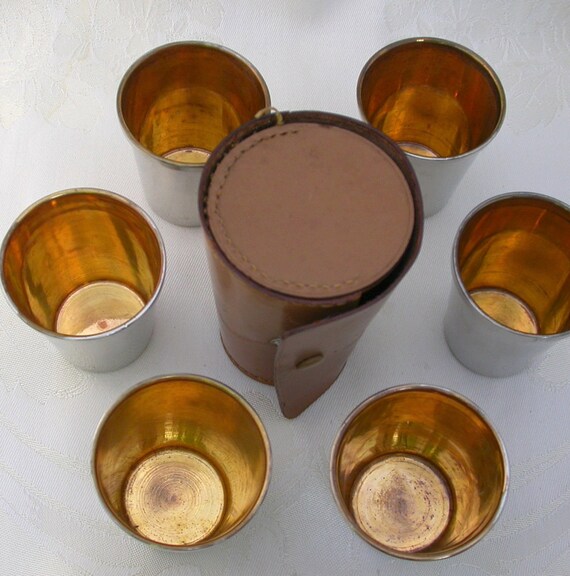 Vintage 6 Nesting Travel Jigger Shot Glasses by VersatileVintage