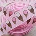 Ice scream you scream we all scream for ICE CREAM on 7/8" grosgrain ribbon
