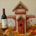 Wine Bottle & Glass Holder Bird House Themed