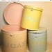 RESERVED SOLD Vintage Kitchen Canister Set Shabby Cottage Pastel Colors