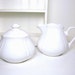 Vintage Ironstone White Creamer and Sugar Bowl Set Shabby Chic Cottage